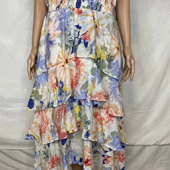 Vince Camuto Women’s Flutter Sleeve Tiered Midi Dress – Summer Swirl Print – L - Picture 8 of 11